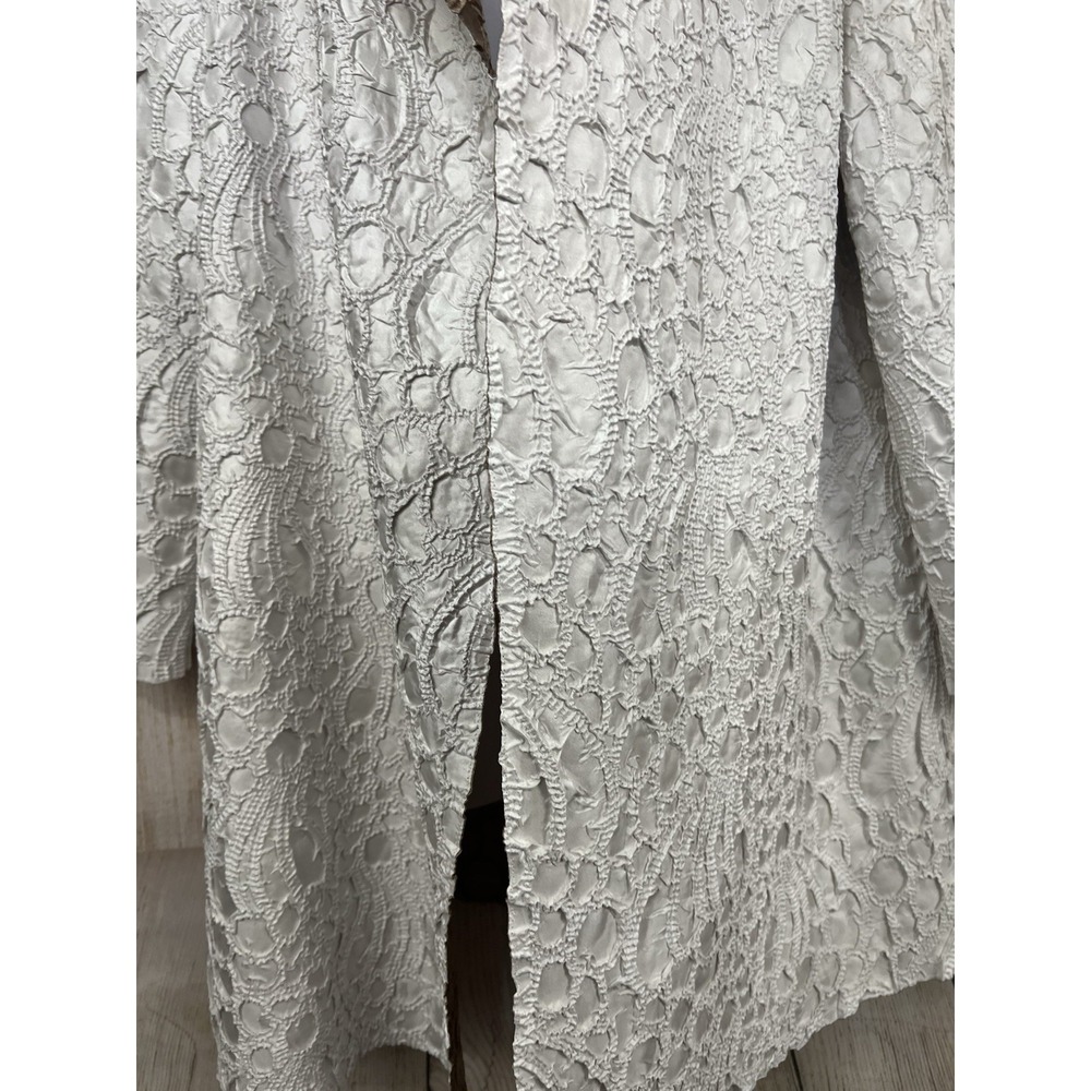 Chicos Reversible Travelers Jacket Duster Champagne Gold Ivory Open Front Sz L - Picture 6 of 7